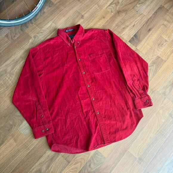 Vintage VTG 90’s Y2K John Ashford Corduroy Longsleeve Button Down Shirt - Picture 2 of 7